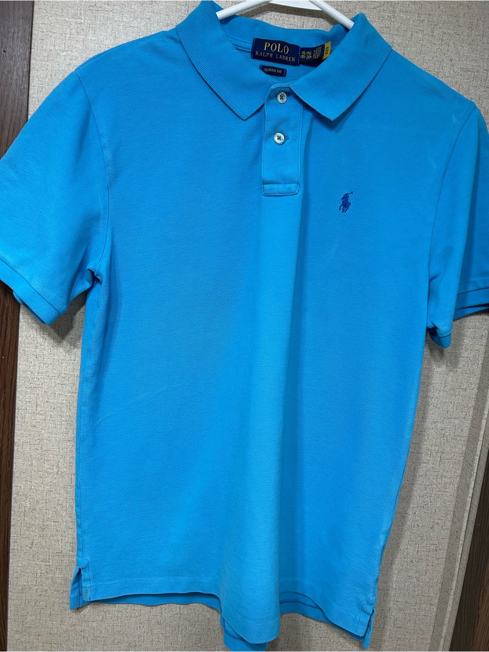 Ralph Lauren Polo Shirt in Bright Turquoise with Navy Pony